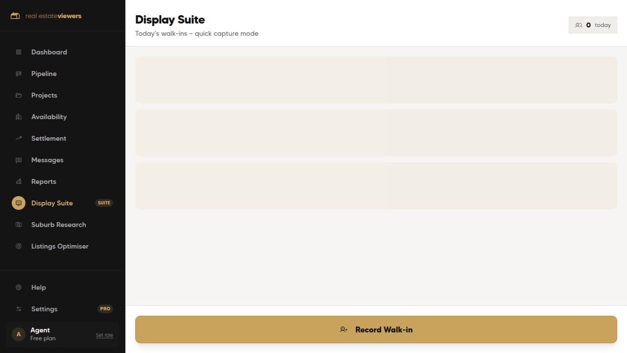 Capturing walk-ins at the display suite / open home screenshot